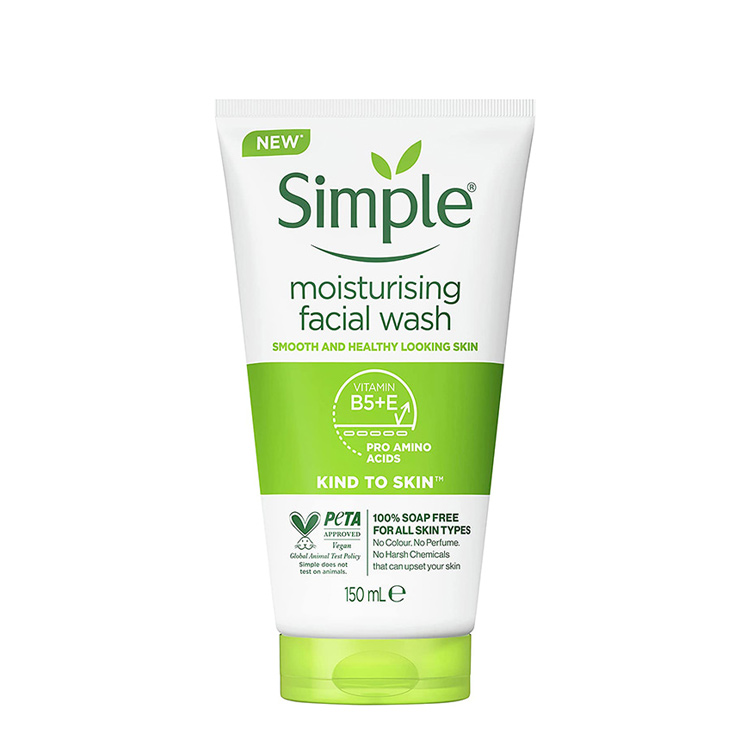شوینده آبرسان پوست خشک سیمپل مدل Moisturising facial wash حجم 150ml