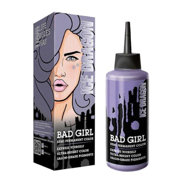 شامپو رنگ مو فانتزی بد گرل BAD GIRL مدل ICE DRAGON خاکستری حجم 150 میلی‌لیتر