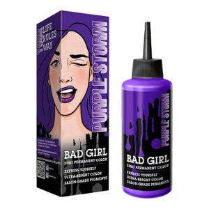 شامپو رنگ مو فانتزی بد گرل BAD GIRL مدل PURPLE STORM بنفش حجم 150 میلی‌لیتر