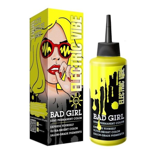 شامپو رنگ مو فانتزی بد گرل BAD GIRL مدل ELECTRIC VIBE زرد حجم 150 میلی‌لیتر