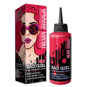 شامپو رنگ مو فانتزی بد گرل BAD GIRL مدل NEON SHOCK قرمز روشن حجم 150 میلی‌لیتر