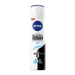 اسپری ضد تعریق زنانه نیوآ مدل Black & White Invisible Pure حجم 150 میل