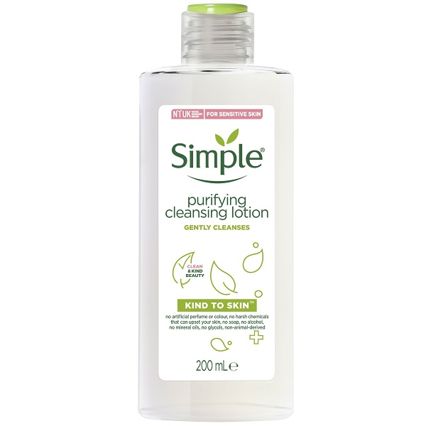 لوسیون پاک کننده آرایش سیمپل مدل Purifying Cleansing Lotion حجم 200 میل
