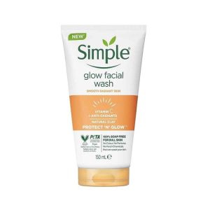 ژل شوینده صورت ویتامین C سیمپل Simple مدل گلو Glow حجم 150 میل