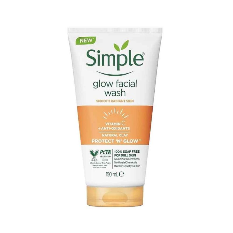 ژل شوینده صورت ویتامین C سیمپل Simple مدل گلو Glow حجم 150 میل