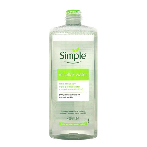 میسلار واتر پوست حساس سیمپل Simple Micellar Water Gently Remove 400Ml