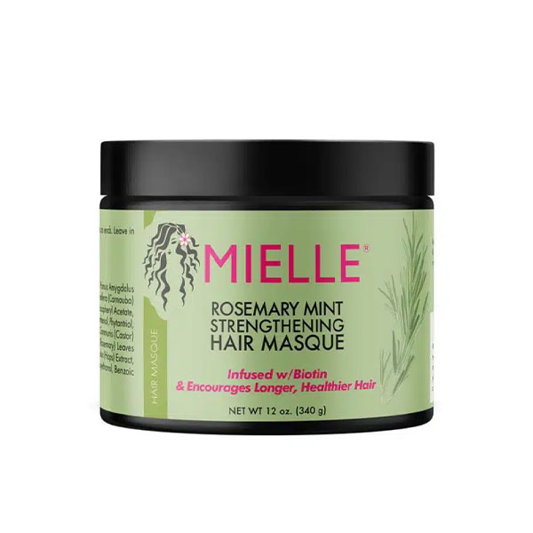 ماسک مو ضد ریزش حاوی رزماری میله Mielle Rosemary Mint Strengthening Hair Masque 340G