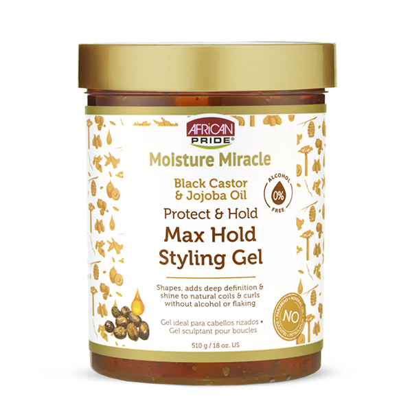ژل مو روغن کرچک و جوجوبا افریکن پراید African Pride Max Hold Styling Gel 510g