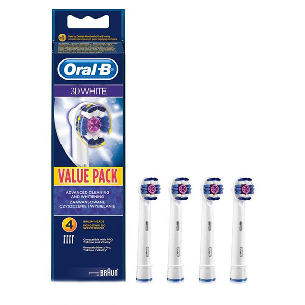 یدک 4 عددی مسواک برقی اورال بی Oral B Toothbrush 3D Wite 4 Brush Head