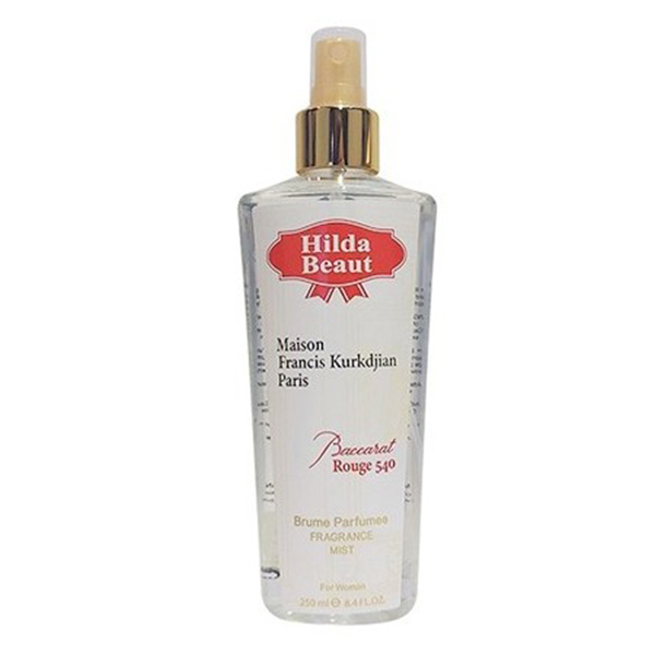 بادی اسپلش زنانه باکارات رژ هیلدا بیوت Hilda Beaut Body Splash Baccarat Rouge 540