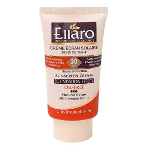 ضد آفتاب کرم پودری پوست چرب و مختلط الارو Ellaro Oil Free Foundation Sunscreen Spf 30