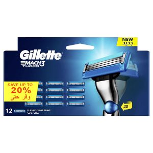 تیغ یدک توربو 12 عددی ژیلت Gillette Mach 3 Turbo Blade 12Pcs