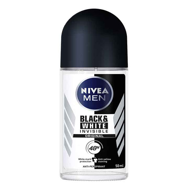 مام رول مردانه اورجینال نیوا Nivea Black White Invisible Original For Men Deodorant