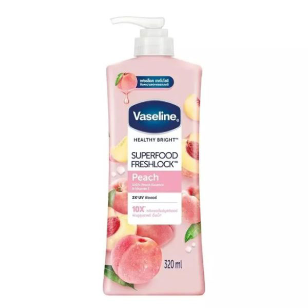 لوسیون بدن هلو وازلین Vaseline Superfood Freshlock Peach & Vitamin E 320Ml