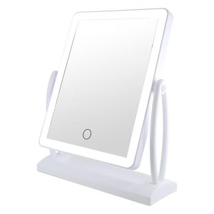 آینه رومیزی ال ای دی چراغ دار مستطیل شی رز Shrose cosmetic mirror rotation cy040