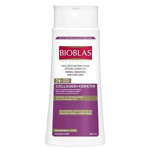 شامپو ضد ریزش کلاژن و کراتین بیوبلاس Bioblas Herbal Kolajen + Keratin Shampoo 360Ml