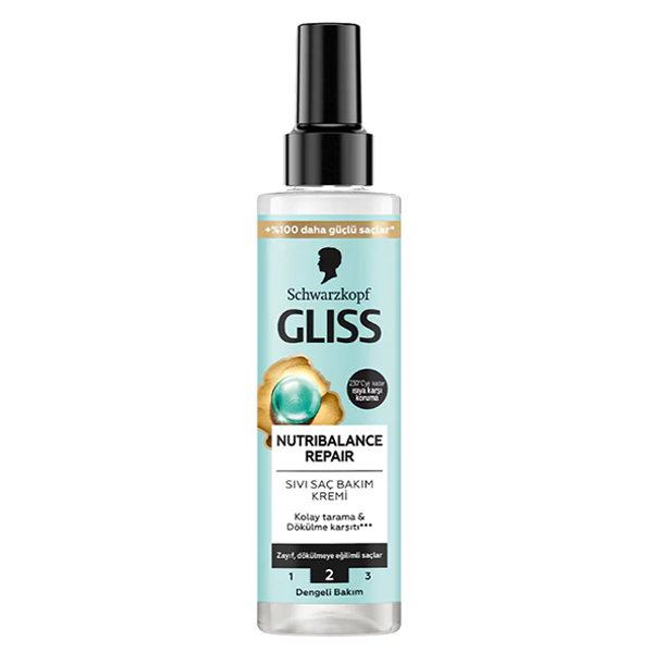 اسپری دو فاز مو نوتری بالانس ریپیر گلیس Gliss Nutribalance Express Repair Conditioner 200Ml