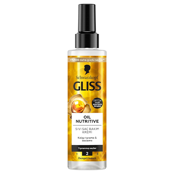اسپری دوفاز موهای حساس و آسیب دیده گلیس Gliss Ultimate Oil Elixir 200Ml