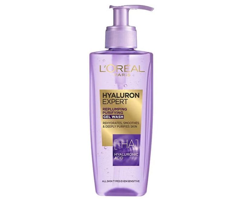 ژل شوینده صورت هیالورونیک اسید لورآل Loreal مدل Replumping purifying