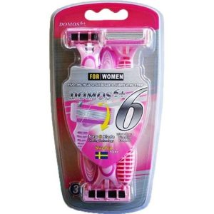 ژیلت 6 لبه صورتی دوموس Domos New 6 Blade Shaving 3 Pic For Women