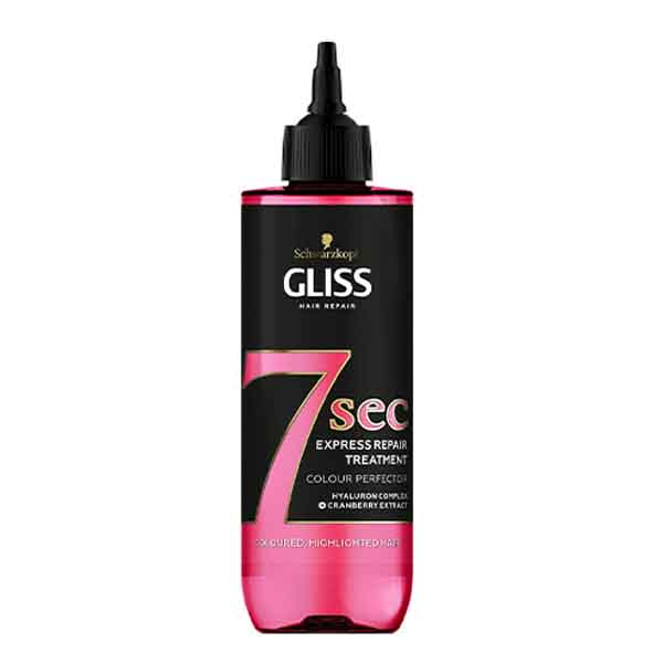 سرم مو گلیس ترمیم کننده موهای رنگ و آسیب دیده 7 ثانیه ای گلیس مدل COLOR PERFECTOR حجم 200 میل
