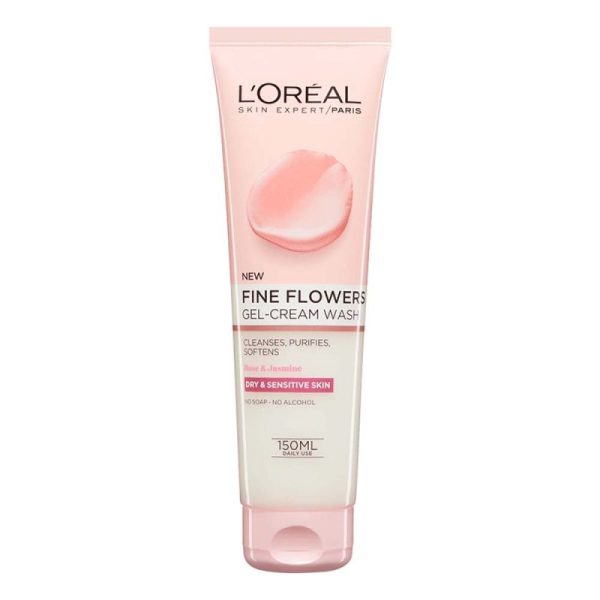 ژل شست و شوی صورت لورآل پوست حساس Loreal مدل Fine Flowers