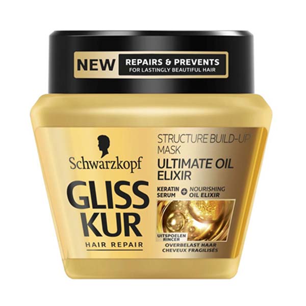 ماسک مو گلیس داخل حمام طلایی ترمیم کننده Gliss